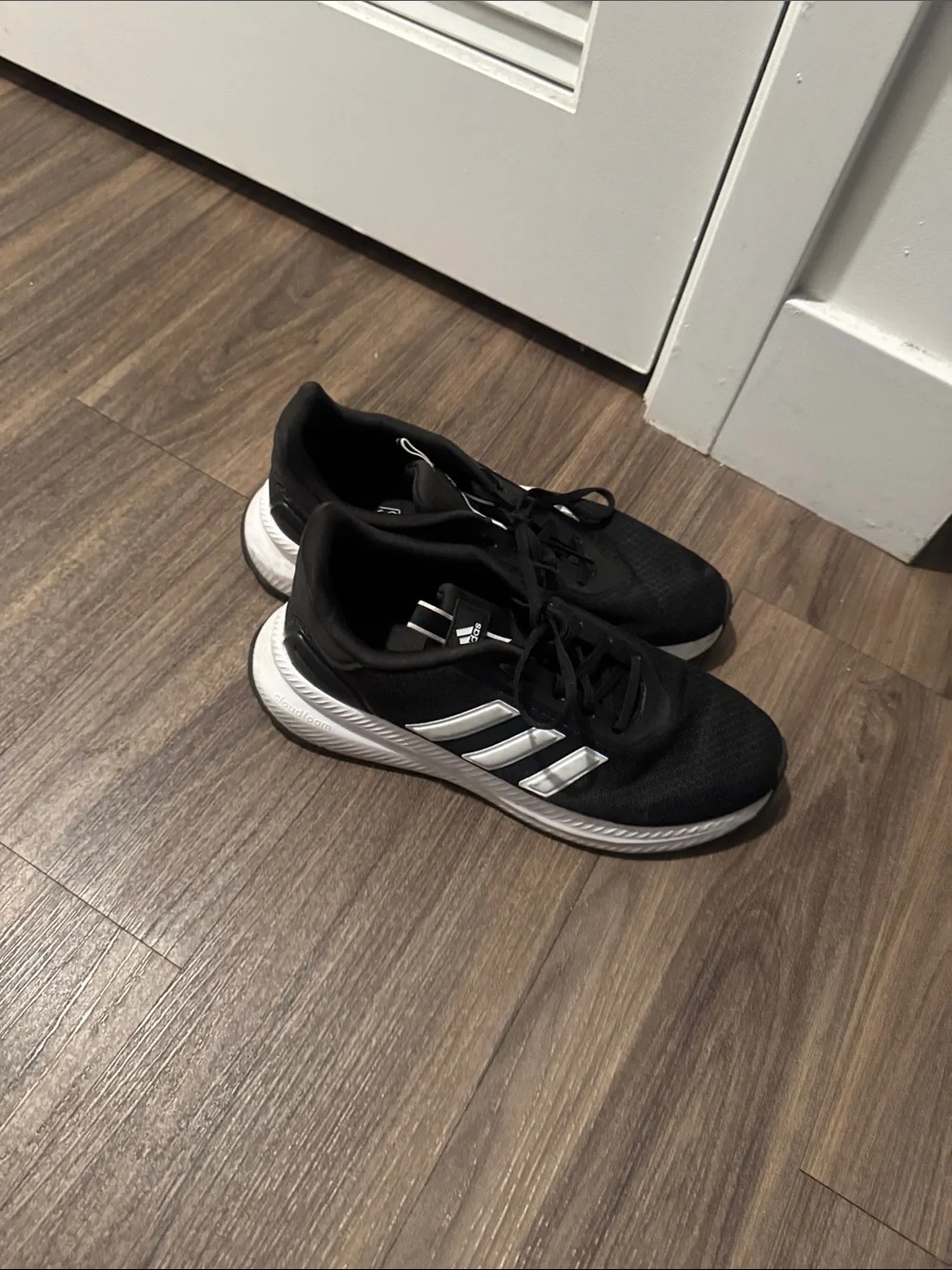 adidas Men’s Black and White Athletic Running Shoes